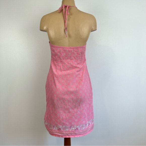 Vintage Y2K Hot Pink Haltertop Handkerchief Mini Dress from Gap - Picture 4 of 16